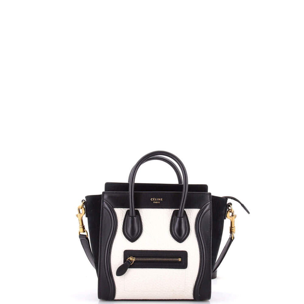 Celine Nano Bicolor Luggage Bag Grainy Leather